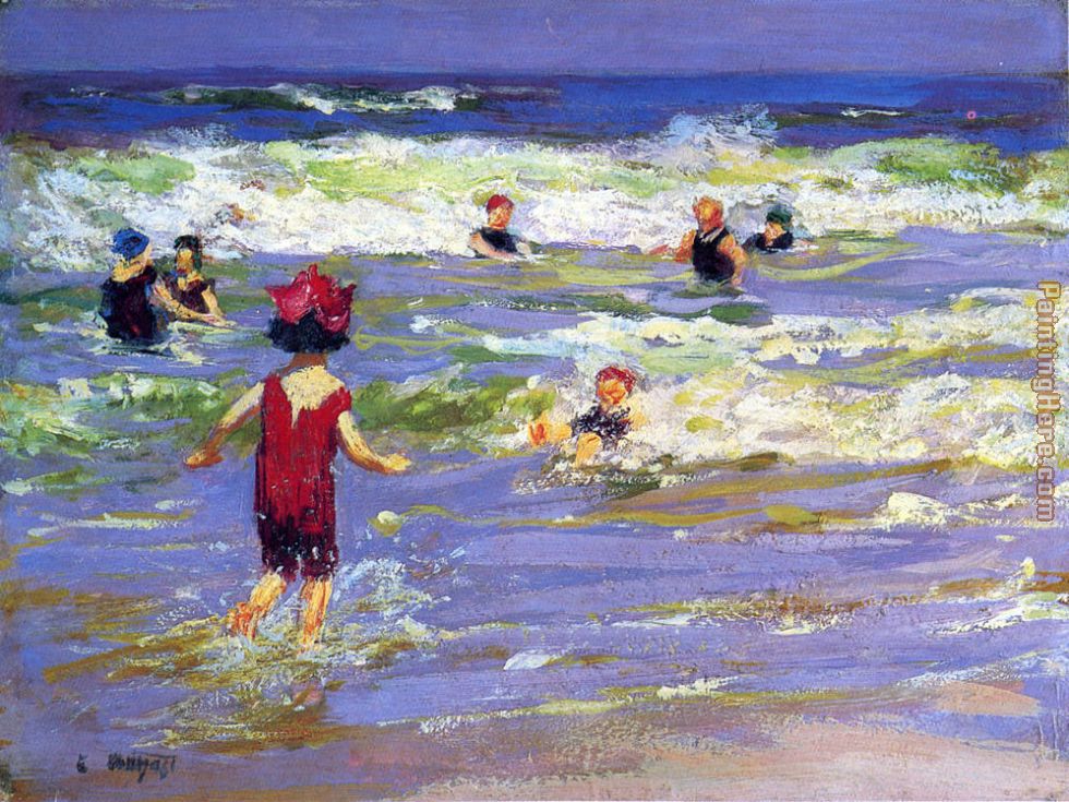 Little Sea Bather painting - Edward Henry Potthast Little Sea Bather art painting
